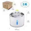 Fuente De Agua Wuufu En Acero Inoxidable 2.4 Litros Con Luz