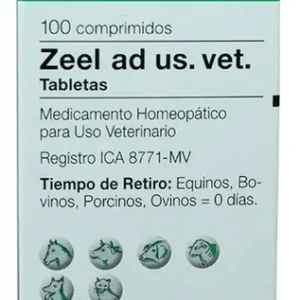 Zeel Ad Uso Veterinario Perro Homeopático Frasco 100 Comp